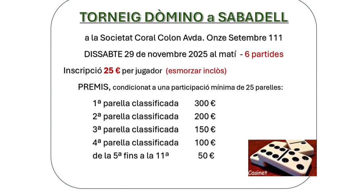 Torneig dòmino a la SCC