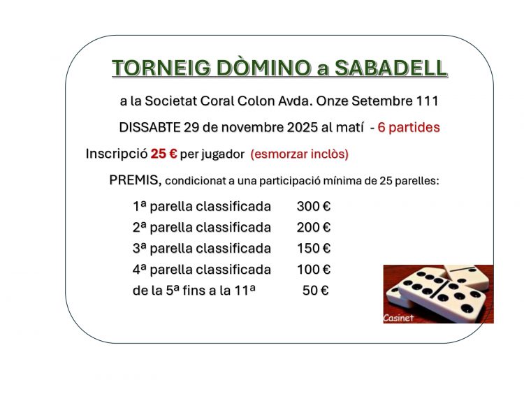 Torneig dòmino a la SCC